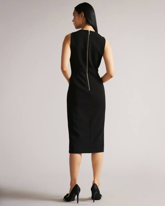 Ted Baker mujer 2ZFP262 ropa vestido ajustado con detalle de costura tilolah negro