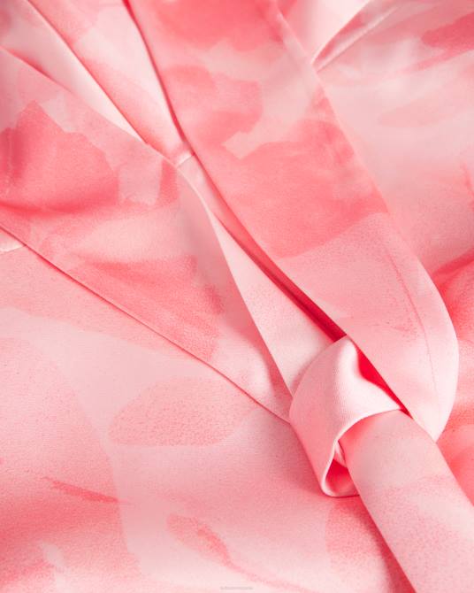 Ted Baker mujer 2ZFP14 ropa vestido midi con corte al bies y cuello vuelto de Foreste coral