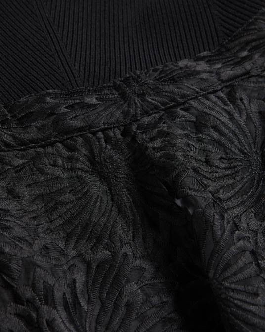 Ted Baker mujer 2ZFP160 ropa vestido midi con corpiño de punto floral annikaa negro