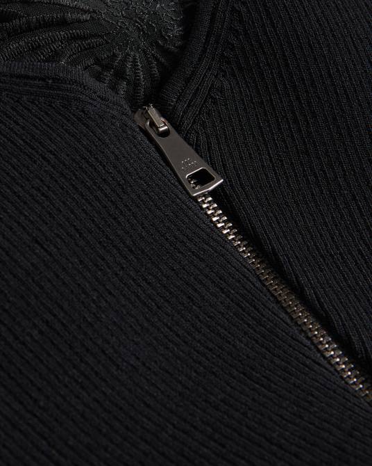 Ted Baker mujer 2ZFP160 ropa vestido midi con corpiño de punto floral annikaa negro