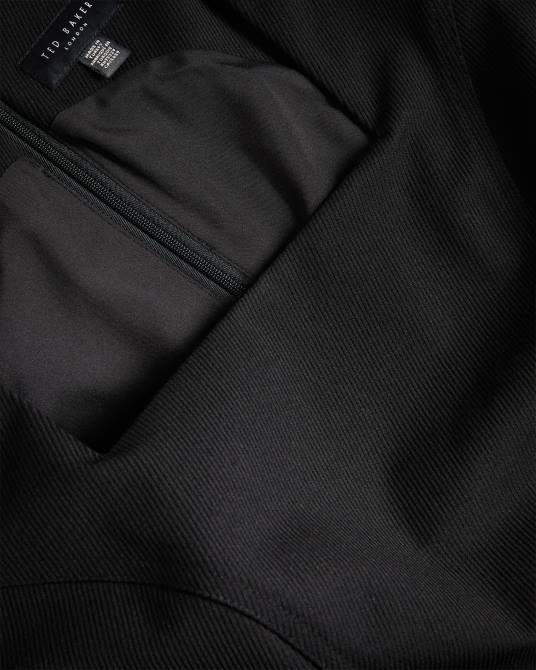 Ted Baker mujer 2ZFP162 ropa vestido midi militar con cuello cuadrado josiaad negro