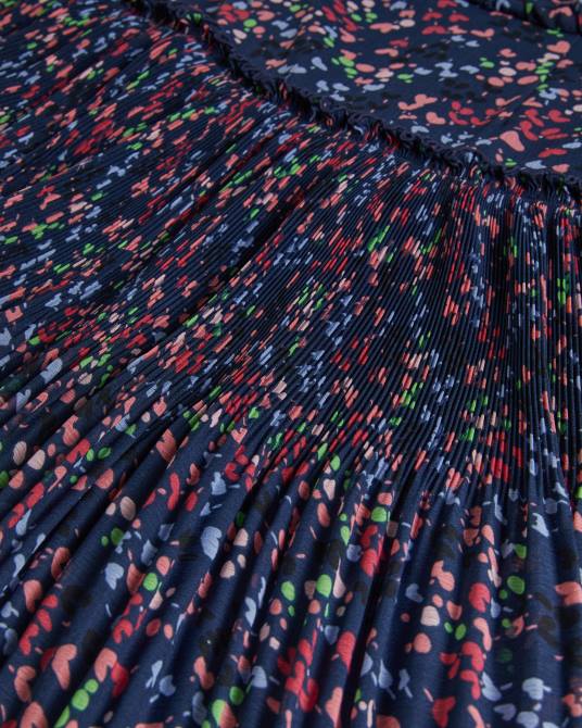 Ted Baker mujer 2ZFP176 ropa vestido midi sin mangas con estampado de corazones corales azul marino oscuro