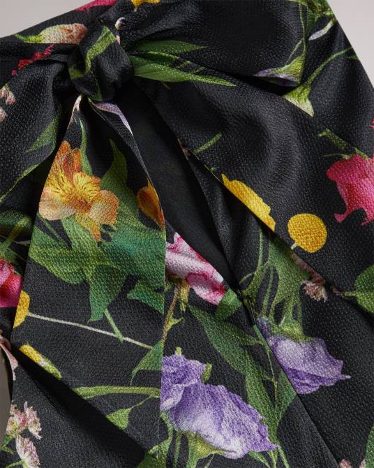 Ted Baker mujer 2ZFP177 ropa vestido lencero midi con cuello desbocado addilin negro