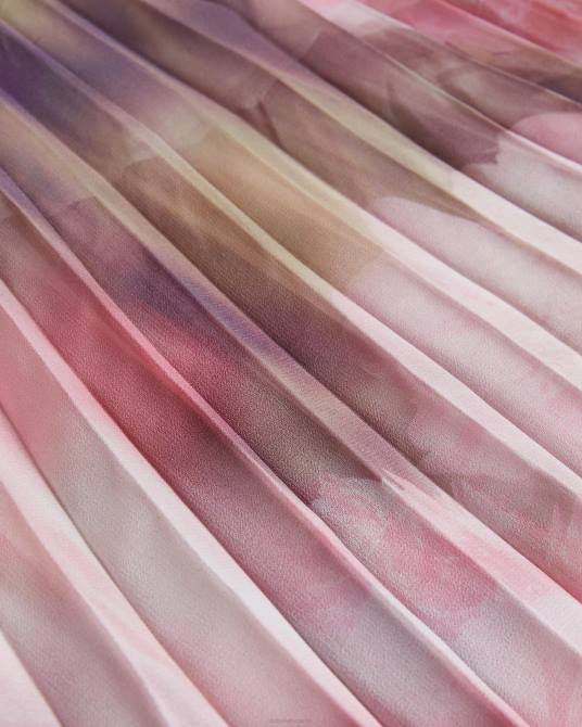 Ted Baker mujer 2ZFP17 ropa Vestido midi con falda plisada de flores de Loulous coral