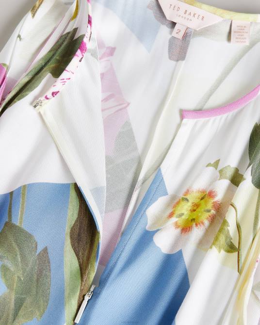 Ted Baker mujer 2ZFP183 ropa vestido midi saanvii floral con cuello halter blanco