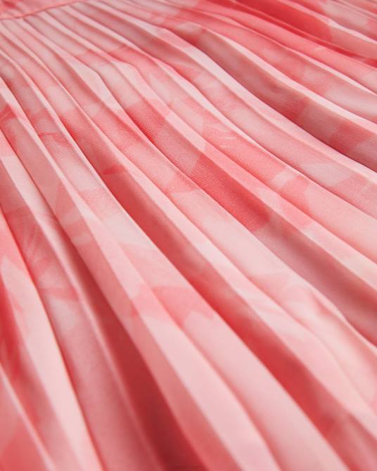 Ted Baker mujer 2ZFP19 ropa vestido midi plisado con parte delantera cruzada mirelia coral