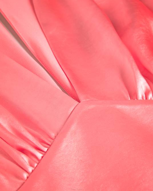 Ted Baker mujer 2ZFP1 ropa vestido midi daniia de satén con manga blusón coral