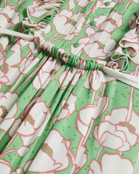 Ted Baker mujer 2ZFP239 ropa vestido midi sin mangas con volantes tindraa verde