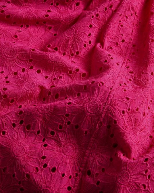 Ted Baker mujer 2ZFP245 ropa vestido veraniego midi con cuello en V y volantes Mirza Rosa brillante