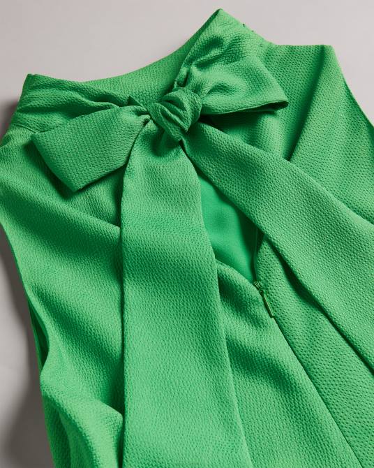 Ted Baker mujer 2ZFP252 ropa vestido lencero midi sin mangas con cuello vuelto eleanar verde