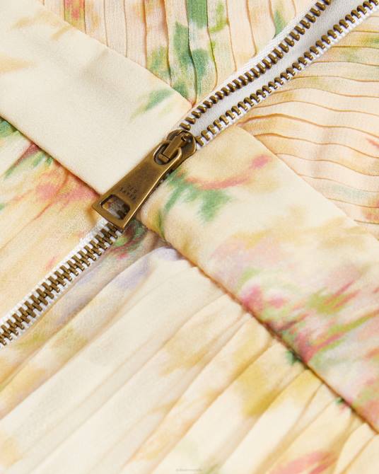 Ted Baker mujer 2ZFP25 ropa vestido midi plisado con parte delantera cruzada amerah broncearse