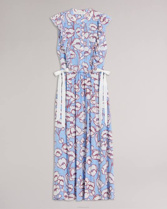 Ted Baker mujer 2ZFP285 ropa vestido midi sin mangas con volantes tindraa azul