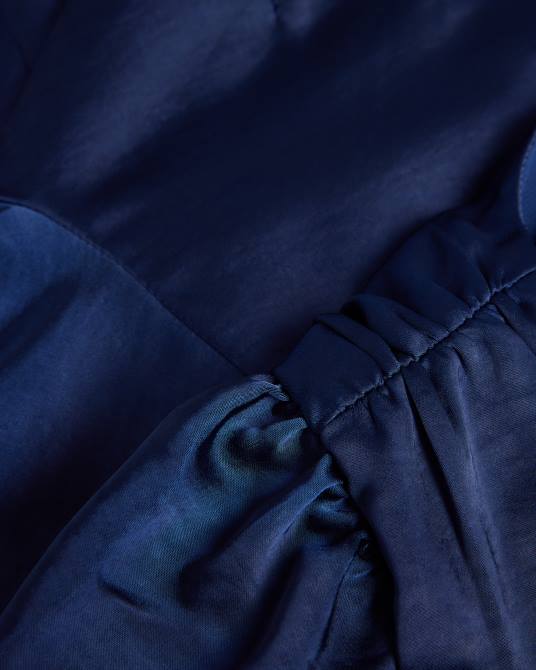 Ted Baker mujer 2ZFP29 ropa vestido midi daniia de satén con manga blusón azul oscuro