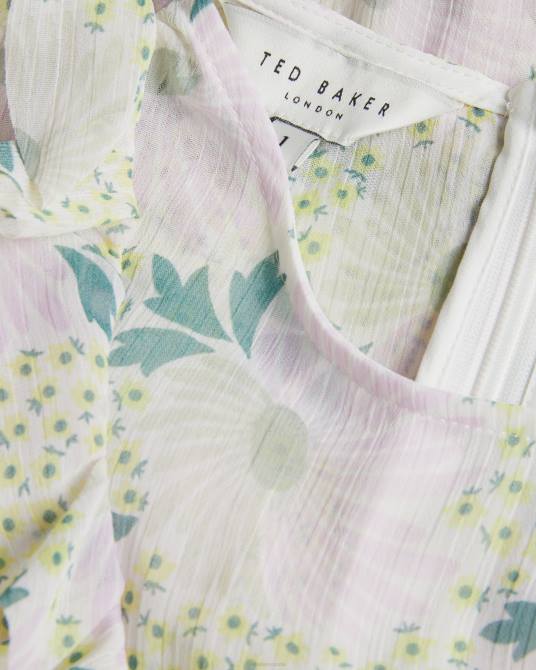 Ted Baker mujer 2ZFP30 ropa vestido midi calinia sin mangas con volantes en cascada lila