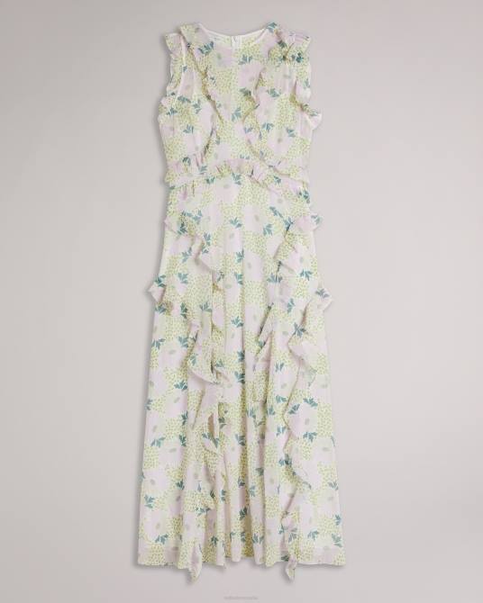 Ted Baker mujer 2ZFP30 ropa vestido midi calinia sin mangas con volantes en cascada lila