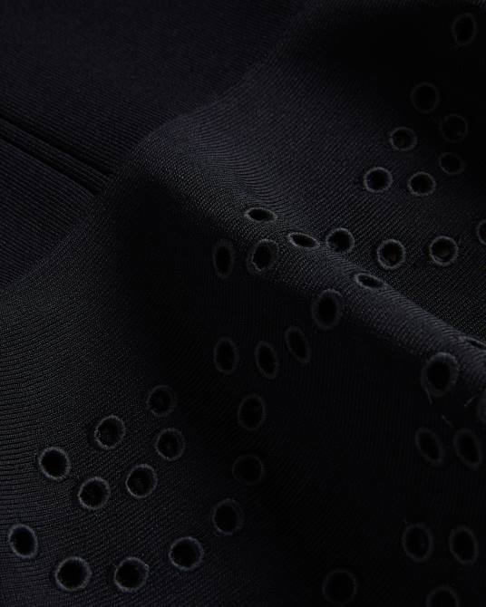 Ted Baker mujer 2ZFP323 ropa vestido midi de punto con bordados juliann negro