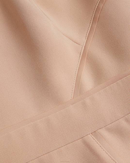 Ted Baker mujer 2ZFP359 ropa Vestido midi ajustado con mangas transparentes de ivylou desnudo