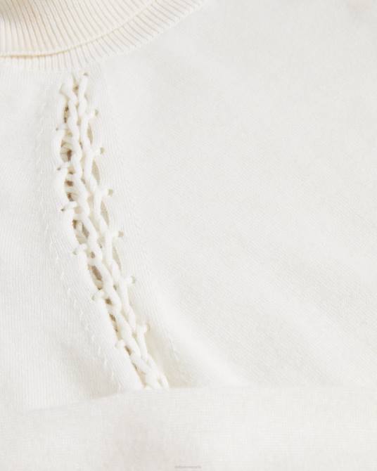 Ted Baker mujer 2ZFP96 ropa Vestido midi de punto malorri con aplicación de punto blanco