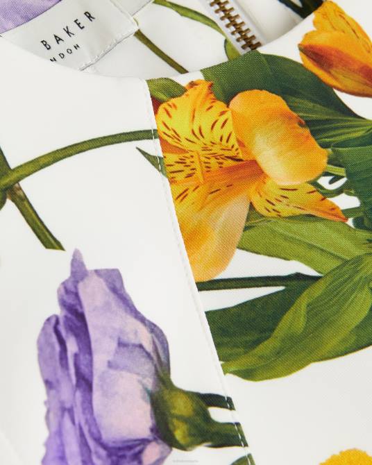 Ted Baker mujer 2ZFP166 ropa vestido skater de neopreno estampado ruxane blanco