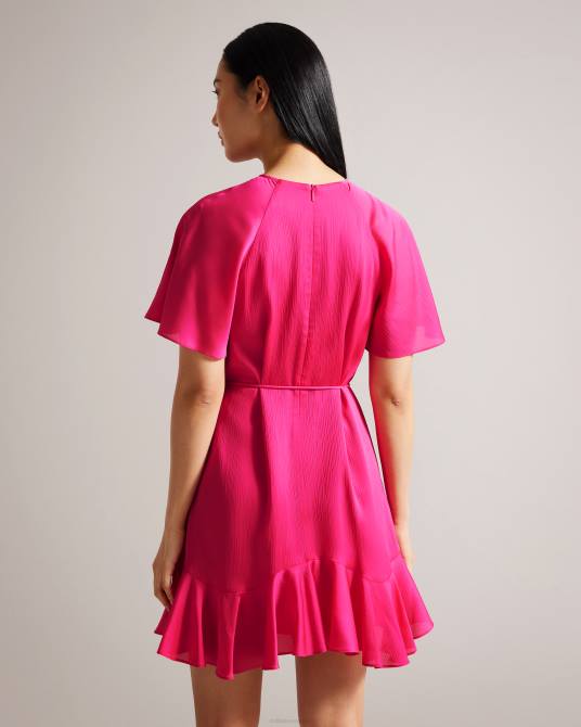 Ted Baker mujer 2ZFP28 ropa vestido skater corto elsieee con dobladillo acampanado Rosa brillante