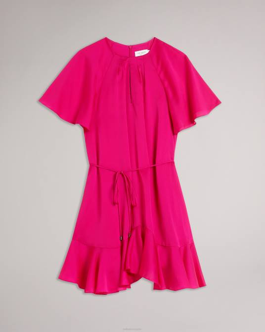 Ted Baker mujer 2ZFP28 ropa vestido skater corto elsieee con dobladillo acampanado Rosa brillante