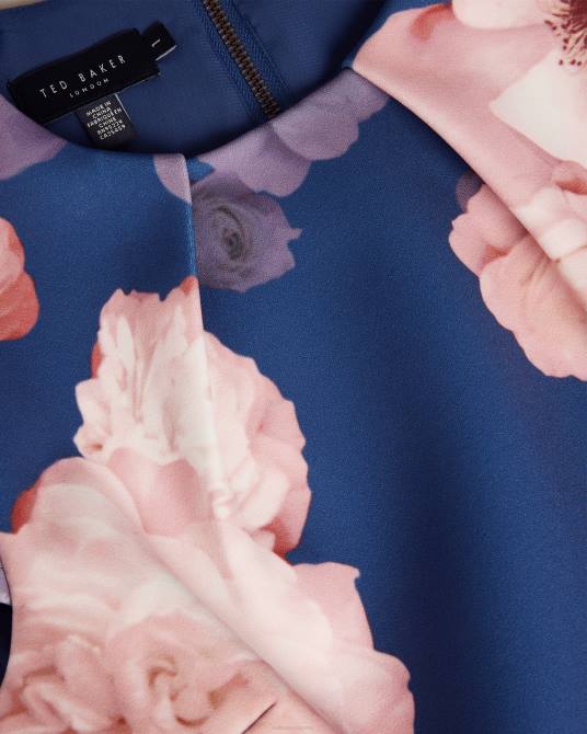 Ted Baker mujer 2ZFP55 ropa vestido skater trinia con estampado floral azul oscuro