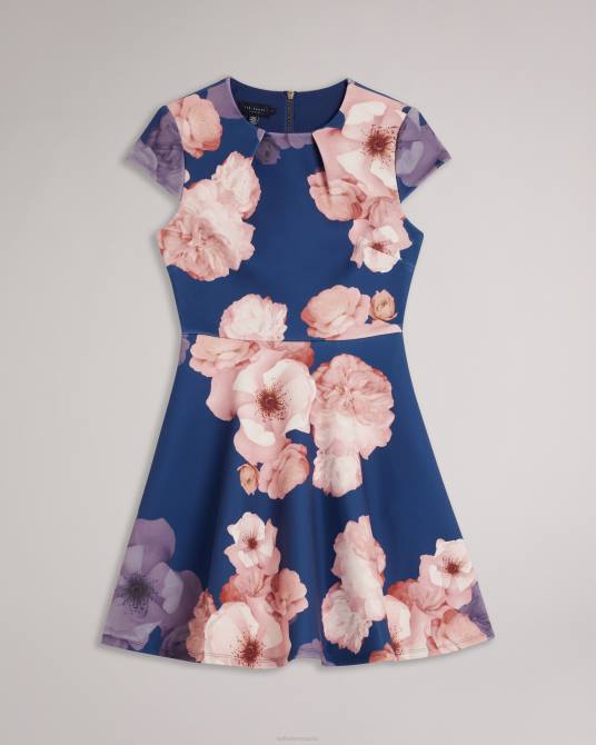 Ted Baker mujer 2ZFP55 ropa vestido skater trinia con estampado floral azul oscuro
