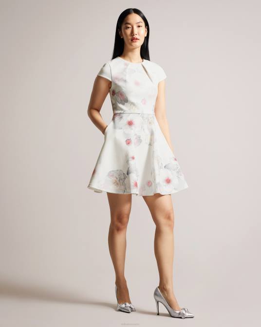 Ted Baker mujer 2ZFP61 ropa vestido skater trinia con estampado floral natural
