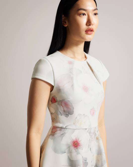 Ted Baker mujer 2ZFP61 ropa vestido skater trinia con estampado floral natural