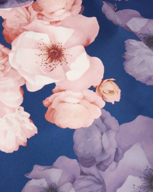 Ted Baker mujer 2ZFP69 ropa vestido skater estampado con cuello en V emleey azul oscuro