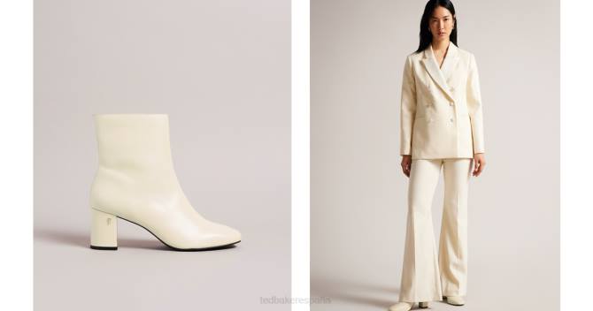 Ted Baker mujer 2ZFP856 zapatos botines neyomi de piel con tacón cuadrado natural