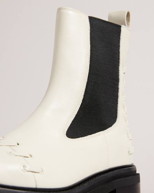 Ted Baker mujer 2ZFP924 zapatos Botas Chelsea Lukki con detalle de pespuntes natural