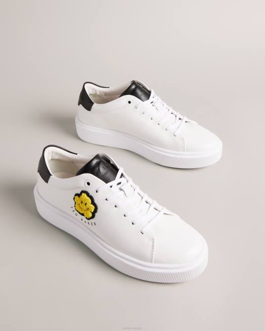 Ted Baker mujer 2ZFP843 zapatos zapatillas maymay plataforma flor magnolia blanco