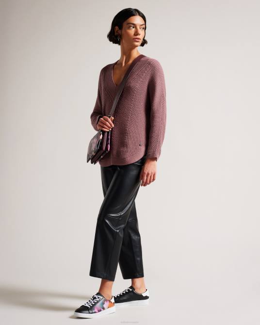 Ted Baker mujer 2ZFP846 zapatos zapatillas con suela cupsole de cuero con estampado artístico artoh negro