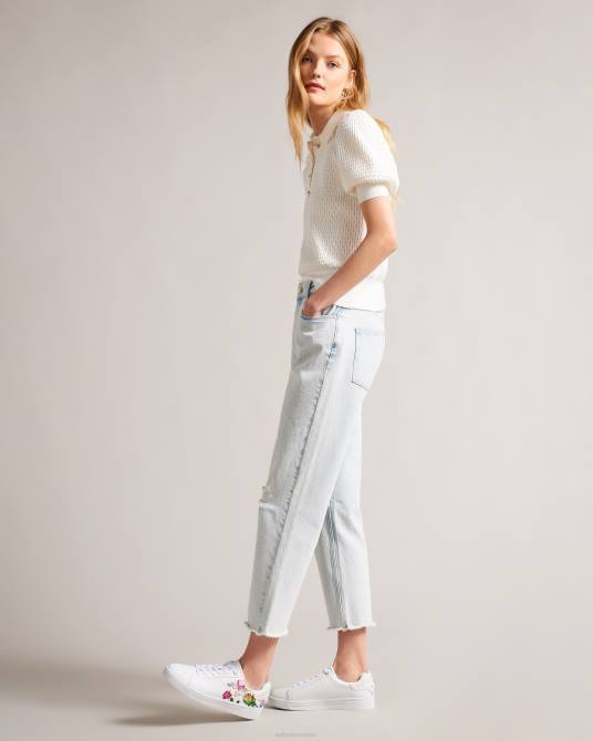 Ted Baker mujer 2ZFP857 zapatos zapatillas artel con suela cupsole y estampado floral blanco