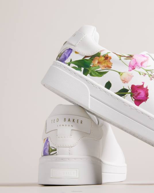 Ted Baker mujer 2ZFP857 zapatos zapatillas artel con suela cupsole y estampado floral blanco
