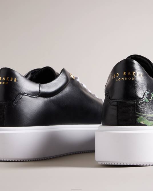 Ted Baker mujer 2ZFP859 zapatos zapatillas lorayy con plataforma y estampado floral negro
