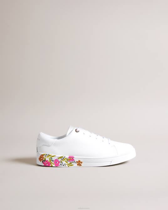 Ted Baker mujer 2ZFP881 zapatos zapatillas sheliie de piel con suela floral blanco