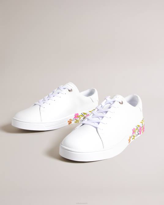 Ted Baker mujer 2ZFP881 zapatos zapatillas sheliie de piel con suela floral blanco