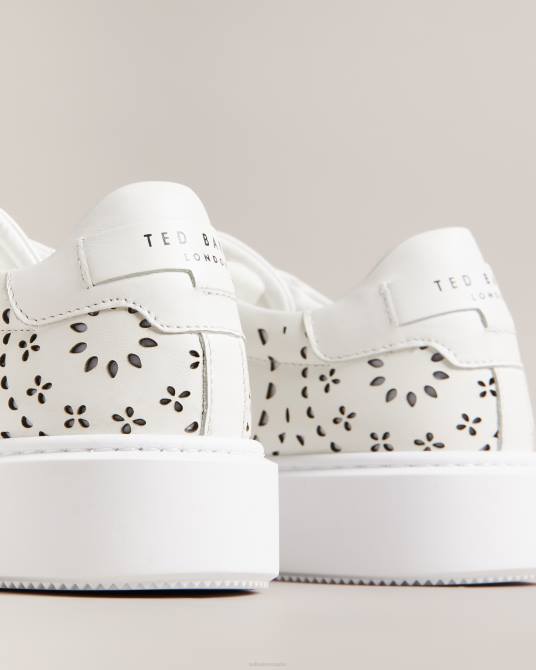 Ted Baker mujer 2ZFP894 zapatos zapatillas con plataforma cortadas con láser cwisp blanco