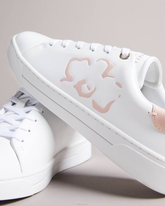 Ted Baker mujer 2ZFP906 zapatos zapatillas con suela cupsole con colocación de flores tarliah magnolia blanco-rosa