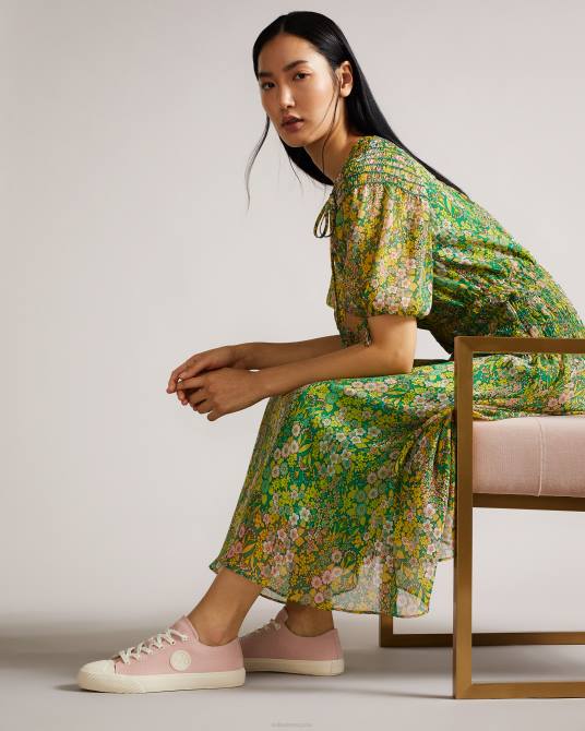 Ted Baker mujer 2ZFP933 zapatos zapatillas bajas tayni de lona Rosado oscuro