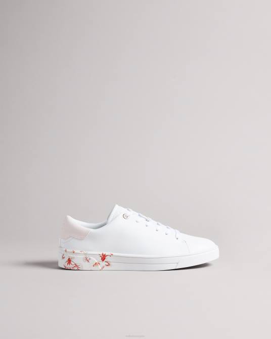 Ted Baker mujer 2ZFP938 zapatos zapatillas urbanas retro Flood nocturnas blanco