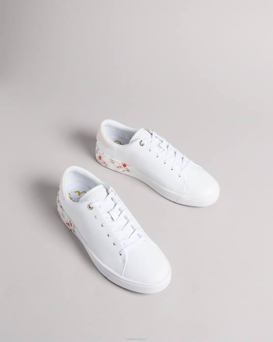 Ted Baker mujer 2ZFP938 zapatos zapatillas urbanas retro Flood nocturnas blanco