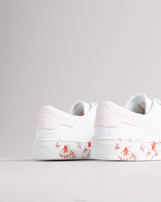 Ted Baker mujer 2ZFP938 zapatos zapatillas urbanas retro Flood nocturnas blanco
