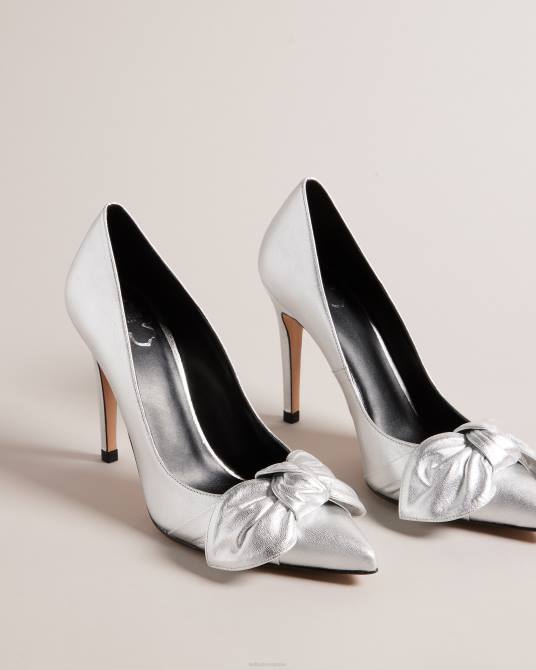 Ted Baker mujer 2ZFP847 zapatos zapatos de salón ryal metalizados plata