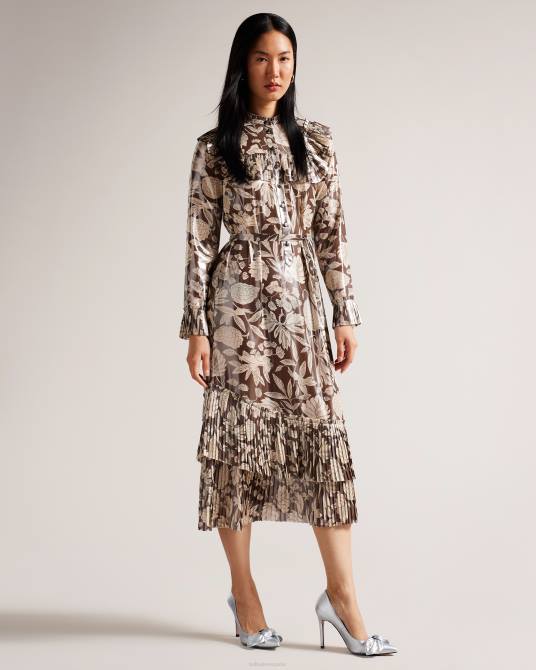 Ted Baker mujer 2ZFP847 zapatos zapatos de salón ryal metalizados plata