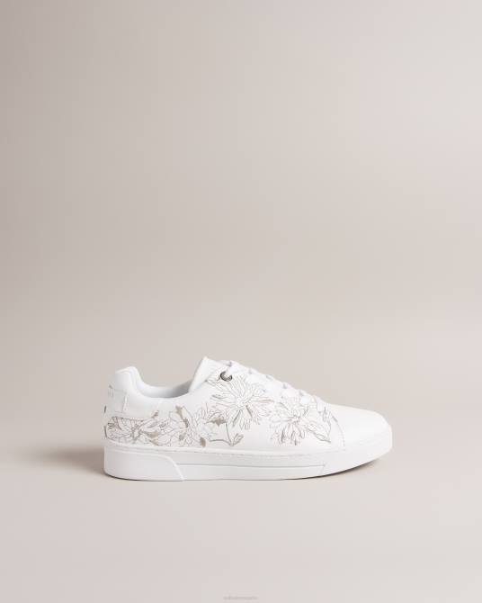 Ted Baker mujer 2ZFP887 zapatos zapatillas alline con suela cupsole bordada plata
