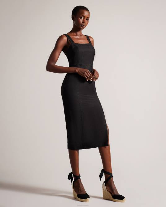 Ted Baker mujer 2ZFP925 zapatos cuñas puritas de ante con lazo y lazo negro