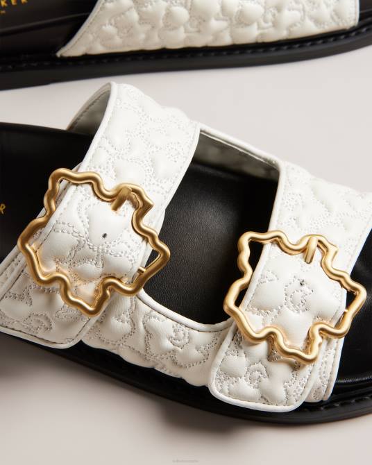 Ted Baker mujer 2ZFP867 zapatos sandalias Rinnely acolchadas con hebilla magnolia blanco